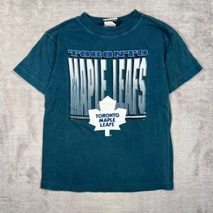 Toronto Maple Leafs Shirt Youth 6 Teal Blue Vintage 90s NHL Hockey Single Sitch